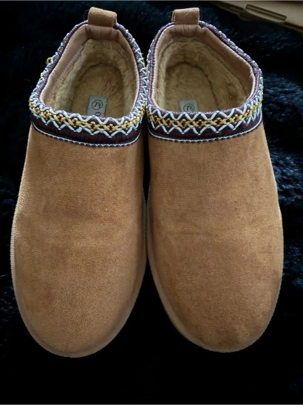 Women’s Suede Platform Slip-On Shoes in Chestnut Brown